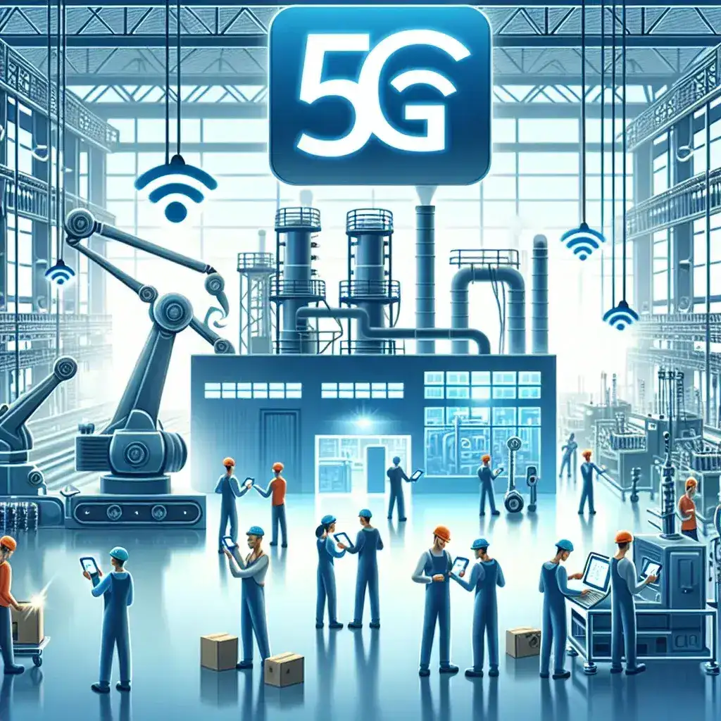 "Infografía sobre el nuevo servicio de redes privadas 5G de Telefónica dirigido a la industria manufacturera, destacando sus beneficios en conectividad, eficiencia y digitalización de procesos industriales."