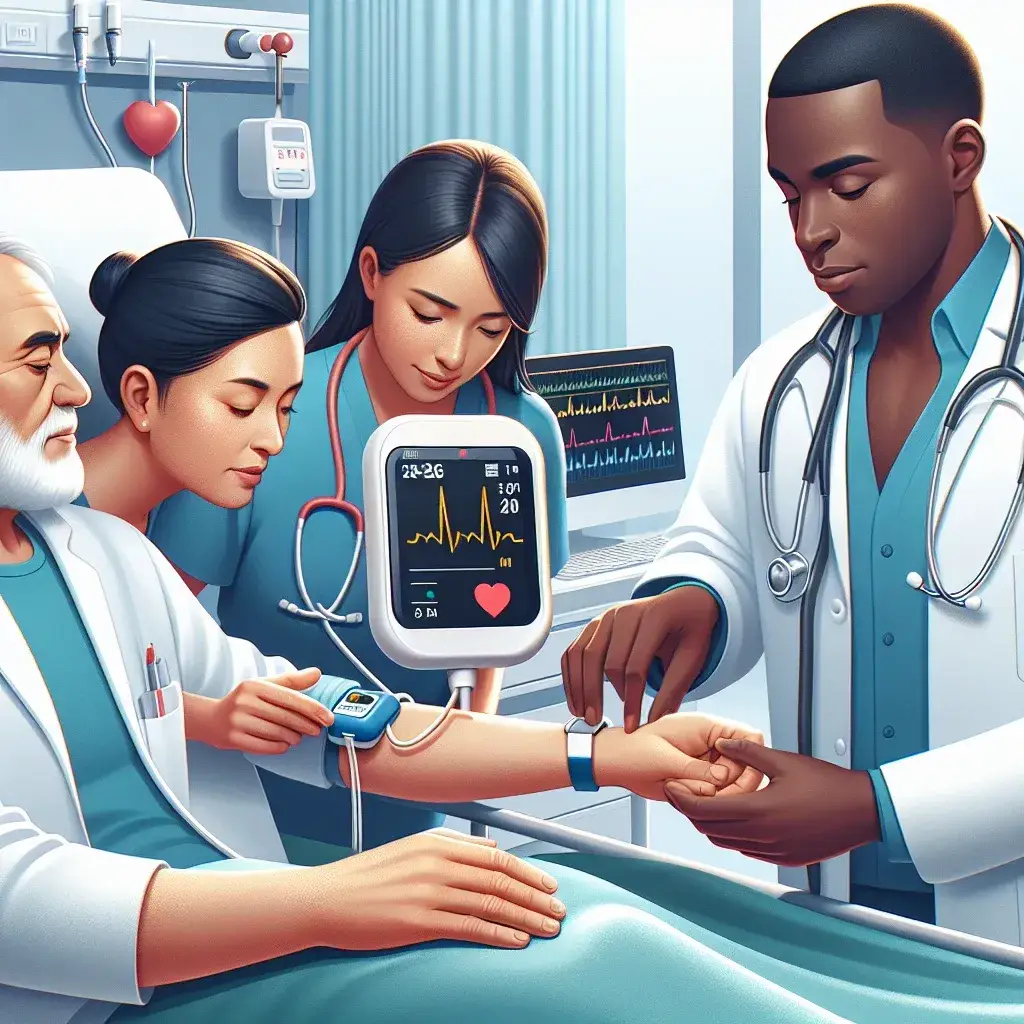 "Dispositivo portátil de monitorización cardiaca utilizado en hospitales vascos para mejorar la atención al paciente y el seguimiento de la salud cardiovascular."
