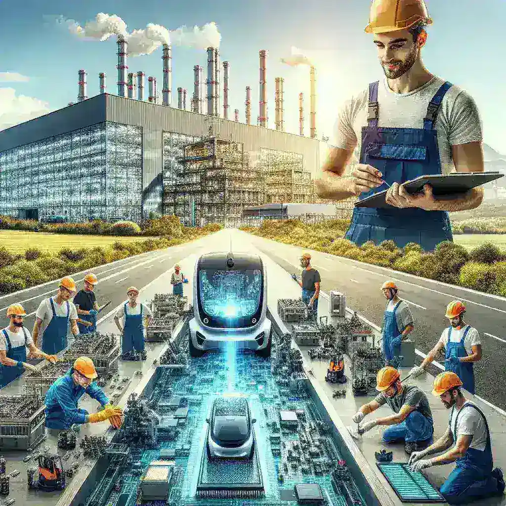 "Manufacturing microchips for the automotive industry using sustainable processes by Spanish companies - Image showcasing advanced technology in eco-friendly chip production."